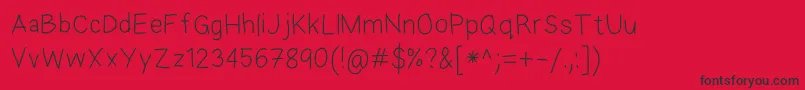EkasAndroidHandwriting Font – Black Fonts on Red Background