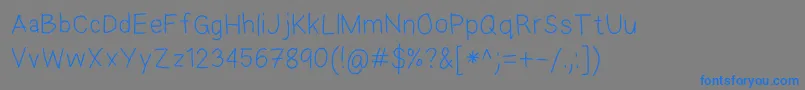Шрифт EkasAndroidHandwriting – синие шрифты на сером фоне