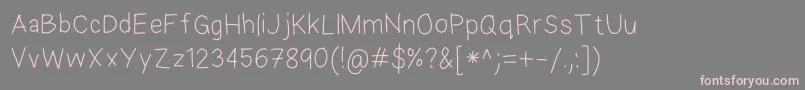 フォントEkasAndroidHandwriting – 灰色の背景にピンクのフォント