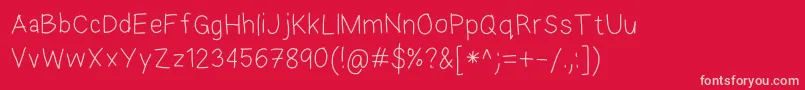 EkasAndroidHandwriting Font – Pink Fonts on Red Background
