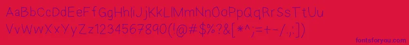 EkasAndroidHandwriting Font – Purple Fonts on Red Background