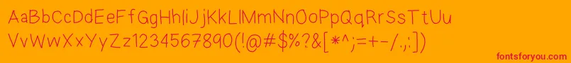 fuente EkasAndroidHandwriting – Fuentes Rojas Sobre Fondo Naranja