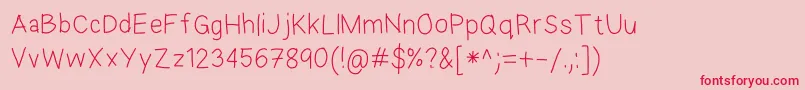 Fonte EkasAndroidHandwriting – fontes vermelhas em um fundo rosa