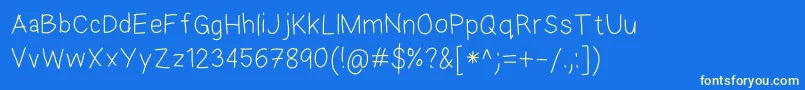 EkasAndroidHandwriting-fontti – keltaiset fontit sinisellä taustalla