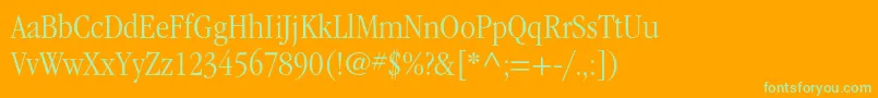 ItcgaramondstdLtnarrow Font – Green Fonts on Orange Background