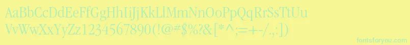 Шрифт ItcgaramondstdLtnarrow – зелёные шрифты на жёлтом фоне