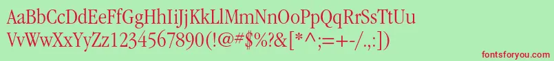 ItcgaramondstdLtnarrow Font – Red Fonts on Green Background