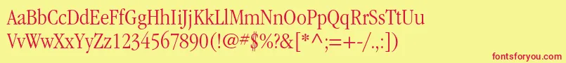 ItcgaramondstdLtnarrow Font – Red Fonts on Yellow Background