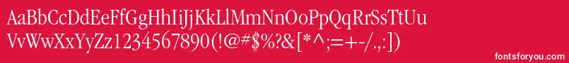フォントItcgaramondstdLtnarrow – 赤い背景に白い文字