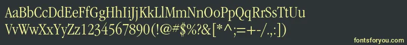 フォントItcgaramondstdLtnarrow – 黒い背景に黄色の文字