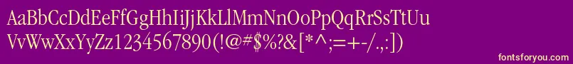 ItcgaramondstdLtnarrow Font – Yellow Fonts on Purple Background