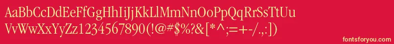 ItcgaramondstdLtnarrow Font – Yellow Fonts on Red Background