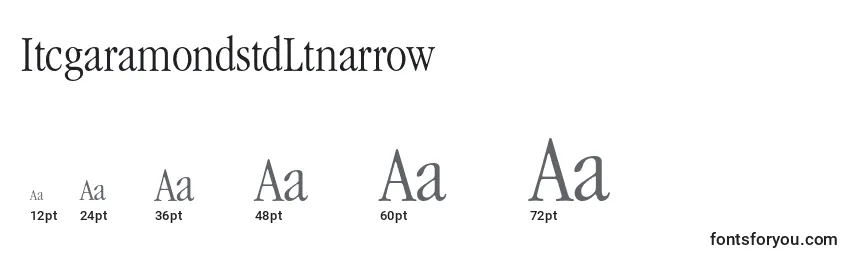 ItcgaramondstdLtnarrow Font Sizes