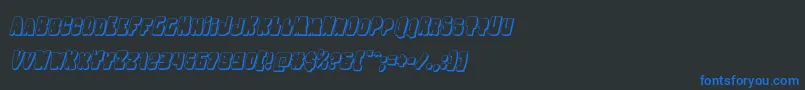 Nobodyhome3Dital Font – Blue Fonts on Black Background