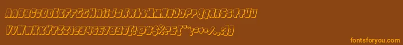 Nobodyhome3Dital Font – Orange Fonts on Brown Background