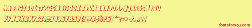 Nobodyhome3Dital Font – Red Fonts on Yellow Background
