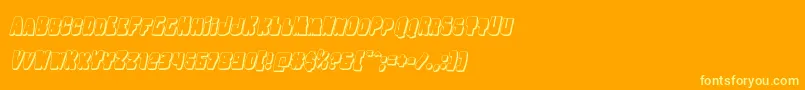 Nobodyhome3Dital Font – Yellow Fonts on Orange Background