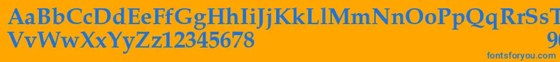 フォントMelrareSemibold – オレンジの背景に青い文字