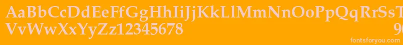 フォントMelrareSemibold – オレンジの背景にピンクのフォント