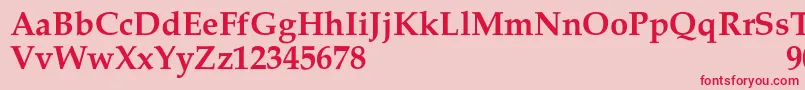 フォントMelrareSemibold – ピンクの背景に赤い文字