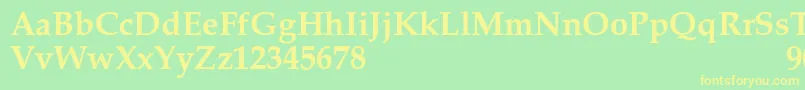 フォントMelrareSemibold – 黄色の文字が緑の背景にあります