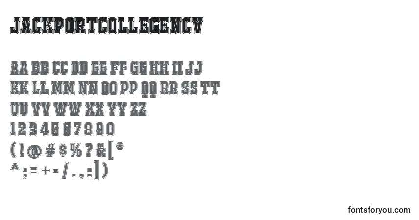 Schriftart JackportCollegeNcv – Alphabet, Zahlen, spezielle Symbole