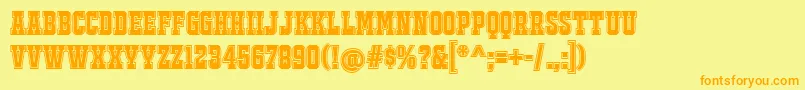 JackportCollegeNcv Font – Orange Fonts on Yellow Background