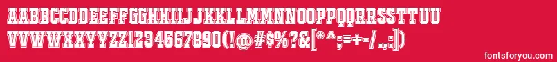 JackportCollegeNcv Font – White Fonts on Red Background