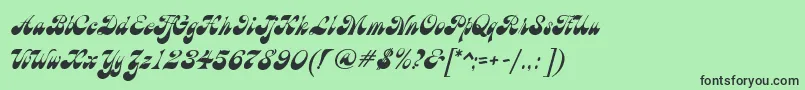 BrandyScript Font – Black Fonts on Green Background