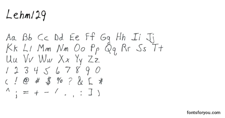 Lehn129-fontti – aakkoset, numerot, erikoismerkit