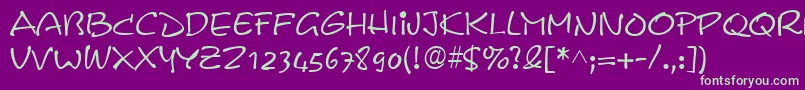 フォントPyxidiumRegular – 紫の背景に緑のフォント