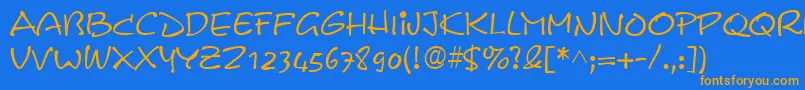 PyxidiumRegular Font – Orange Fonts on Blue Background