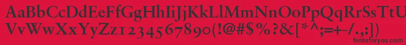 GaramondRetrospectiveOsSsiBold Font – Black Fonts on Red Background