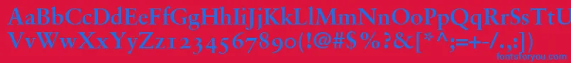 GaramondRetrospectiveOsSsiBold Font – Blue Fonts on Red Background