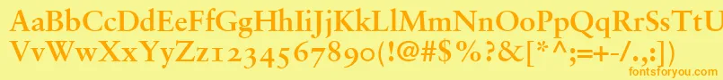 GaramondRetrospectiveOsSsiBold Font – Orange Fonts on Yellow Background