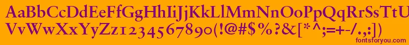 GaramondRetrospectiveOsSsiBold Font – Purple Fonts on Orange Background