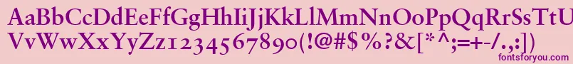 GaramondRetrospectiveOsSsiBold-Schriftart – Violette Schriften auf rosa Hintergrund