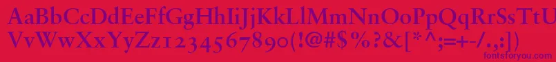 GaramondRetrospectiveOsSsiBold Font – Purple Fonts on Red Background