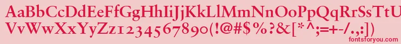 GaramondRetrospectiveOsSsiBold Font – Red Fonts on Pink Background