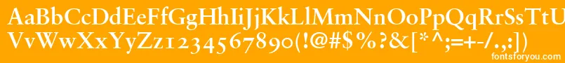 Шрифт GaramondRetrospectiveOsSsiBold – белые шрифты на оранжевом фоне