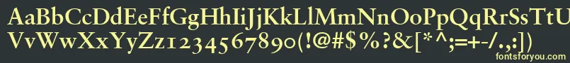 フォントGaramondRetrospectiveOsSsiBold – 黒い背景に黄色の文字