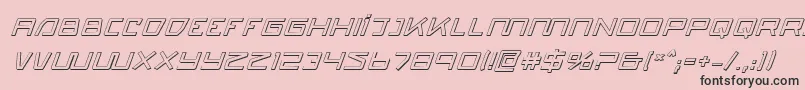 Quasitron3DItalic Font – Black Fonts on Pink Background