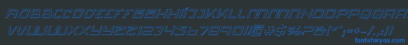 Quasitron3DItalic Font – Blue Fonts on Black Background