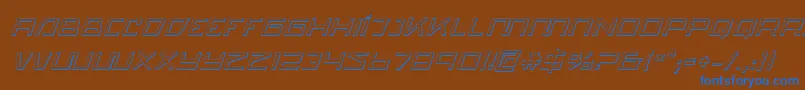 フォントQuasitron3DItalic – 茶色の背景に青い文字