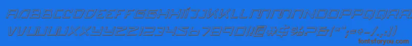Czcionka Quasitron3DItalic – brązowe czcionki na niebieskim tle