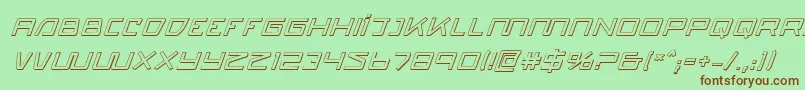 Quasitron3DItalic Font – Brown Fonts on Green Background