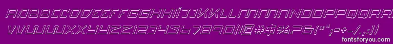 Quasitron3DItalic Font – Green Fonts on Purple Background