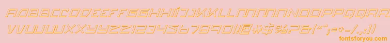 Quasitron3DItalic Font – Orange Fonts on Pink Background