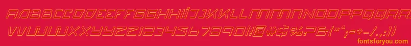 Quasitron3DItalic Font – Orange Fonts on Red Background