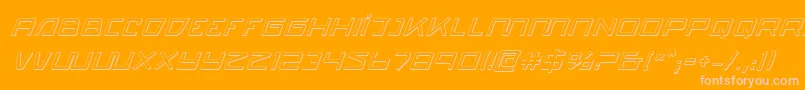 Quasitron3DItalic-Schriftart – Rosa Schriften auf orangefarbenem Hintergrund